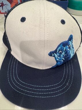 Kids Navy & White Trucker Hat with Blue Animal Patch